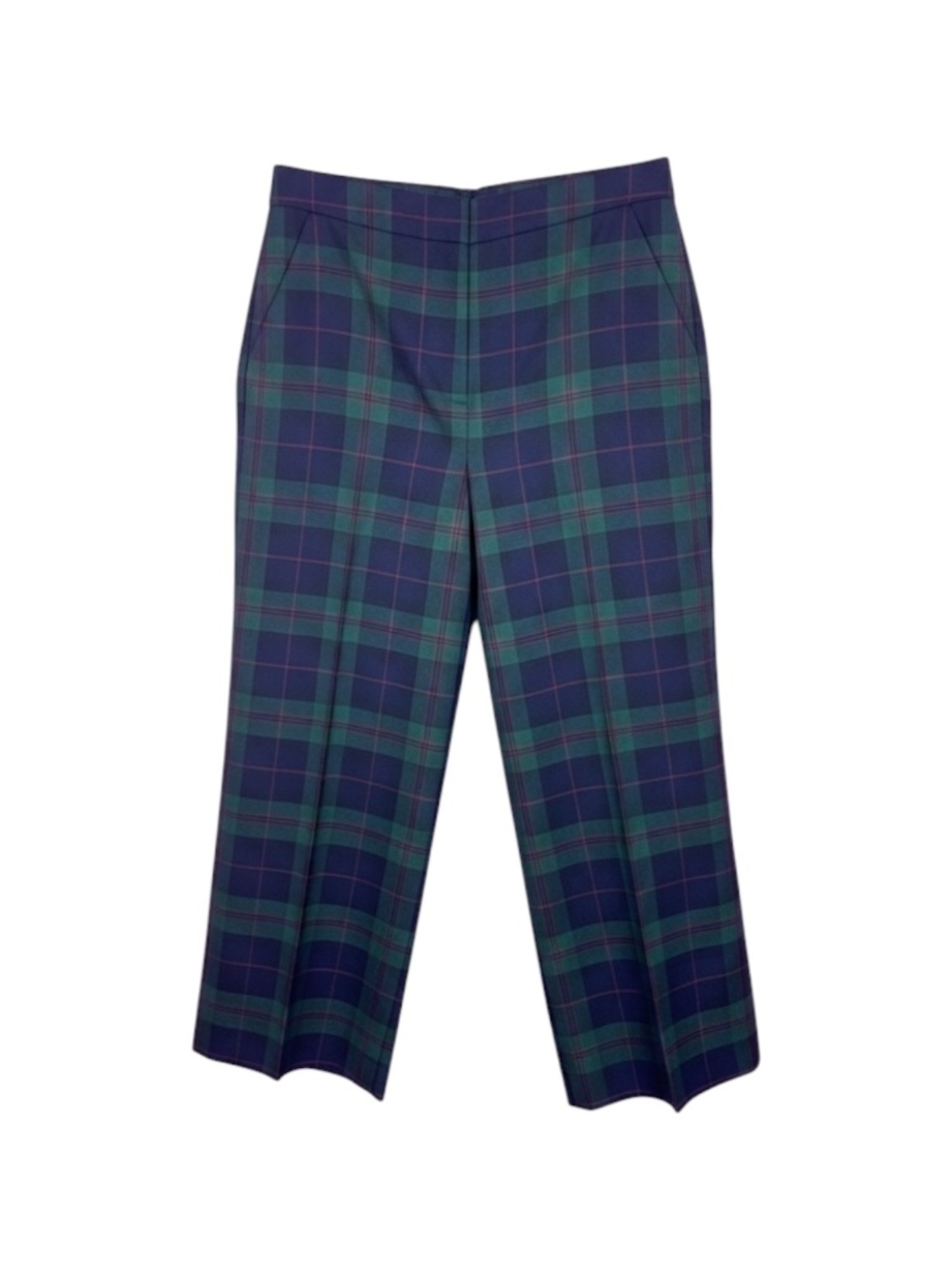 Brooks Brothers Red Fleece Tartan Plaid Wool Wide Leg Trousers Women's 4 US